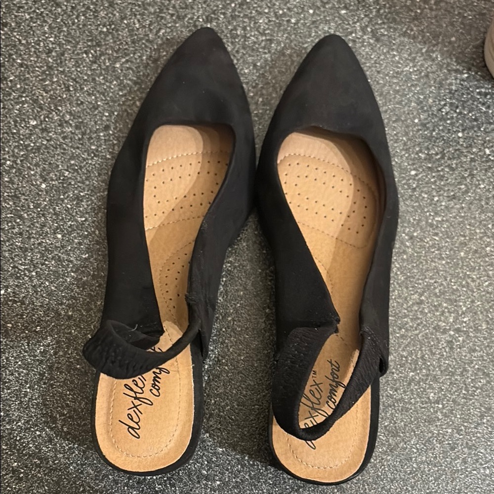 Dexflex Black Pointed Toe Flats